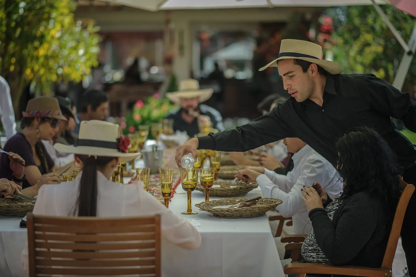 Traditional hacienda lunch in the Sacred Valley with mountain views