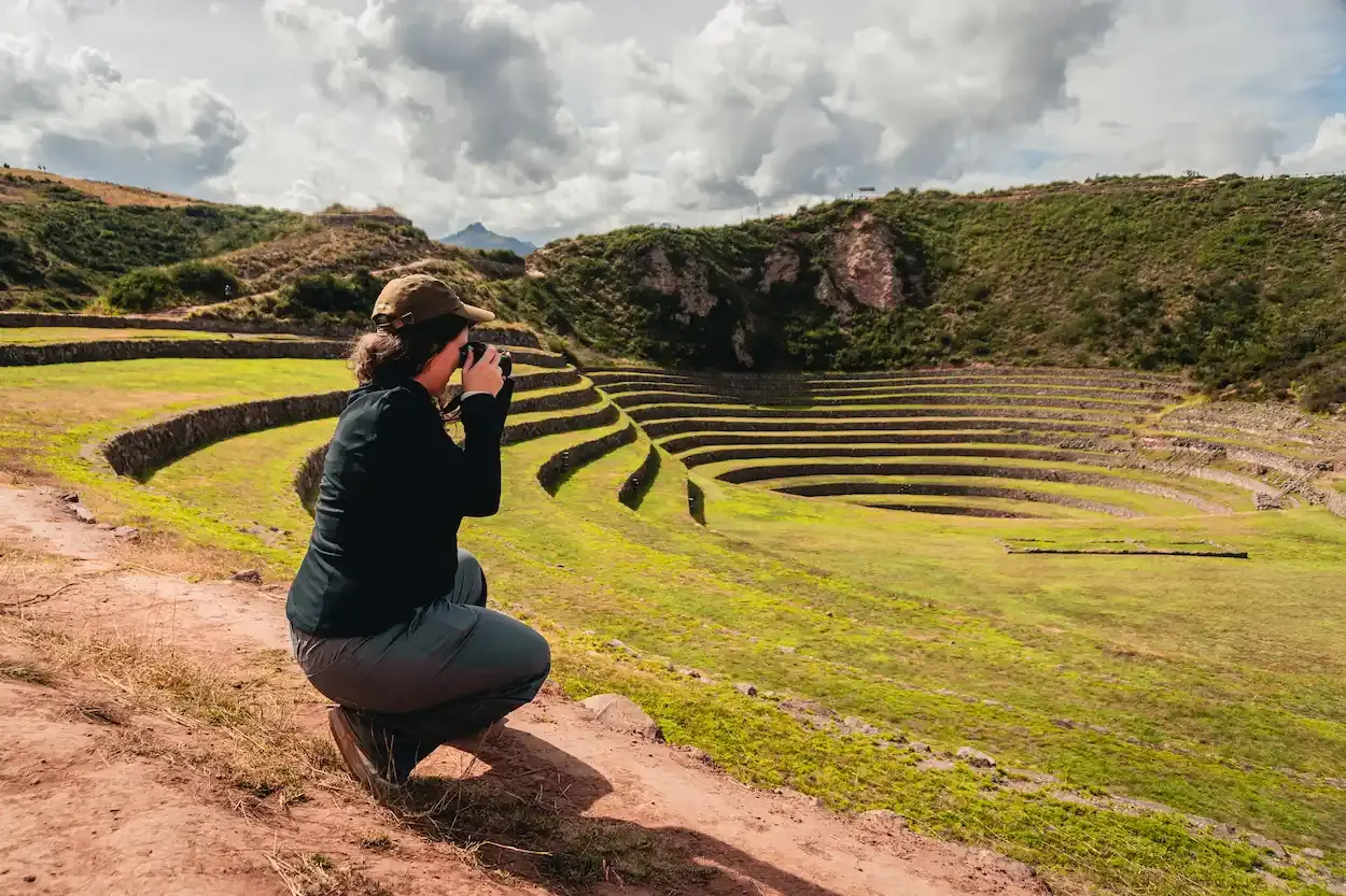 Ancient Inca agricultural terraces at Moray in the Sacred Valley