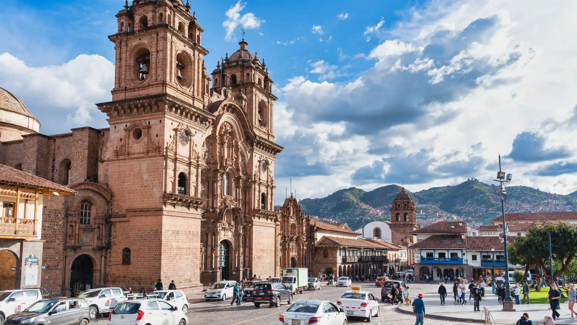 Stone walls of Sacsayhuaman fortress overlooking Cusco
