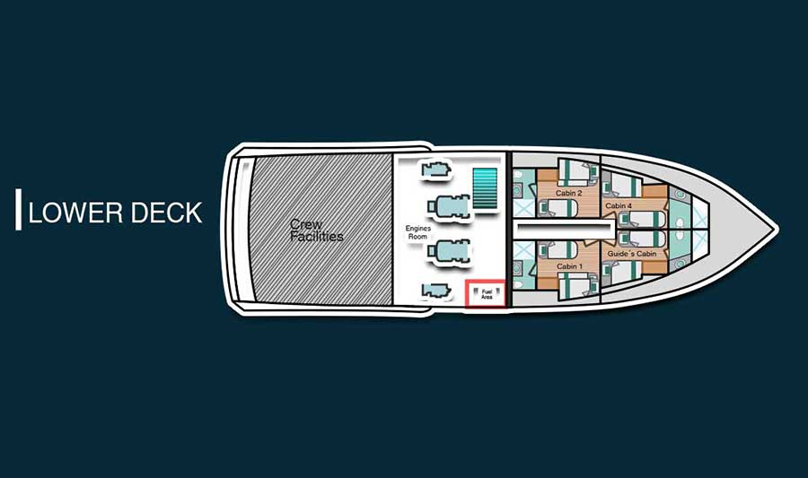 M/Y Bonita – Lower Deck deck plan
