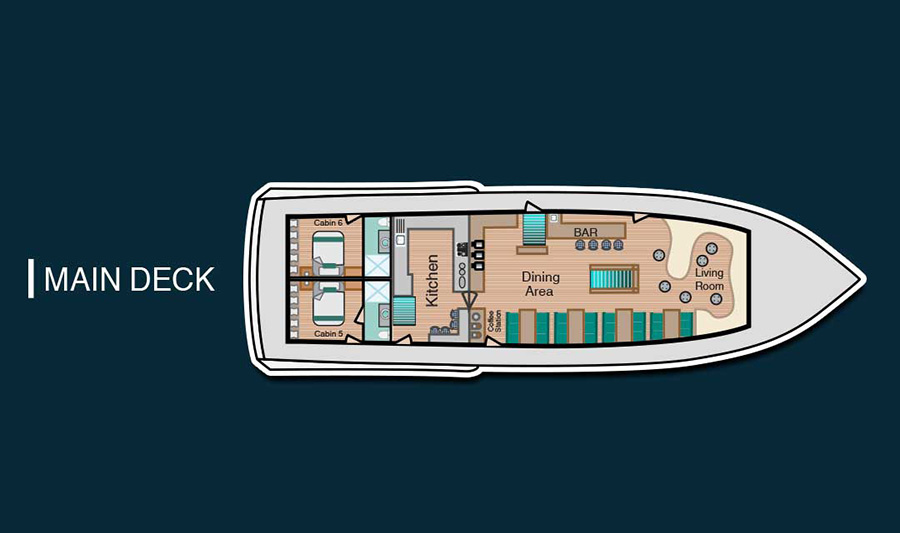 M/Y Bonita – Main Deck deck plan
