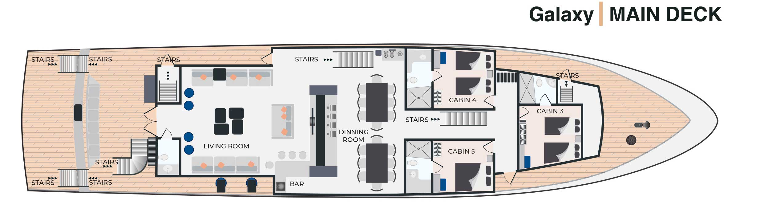 M/Y Galaxy – Main Deck deck plan
