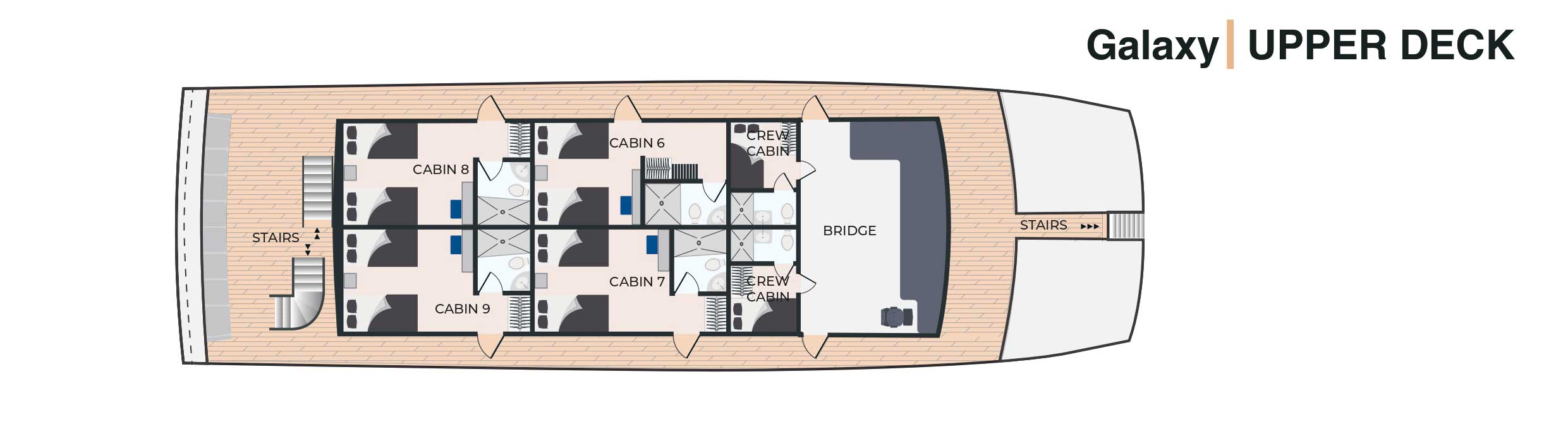 M/Y Galaxy – Upper Deck deck plan